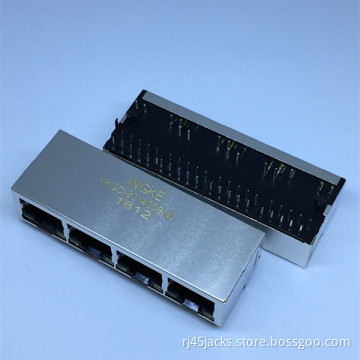 HR911430AE Through Hole 4 Port RJ45 Plug Pcb Mount